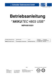 J. Schneider AKKUTEC 4803 USB Betriebsanleitung