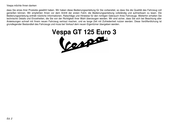 PIAGGIO Vespa GT 125 Euro 3 2008 Bedienungsanleitung