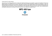 PIAGGIO MP3 400 hpe 2022 Bedienungsanleitung