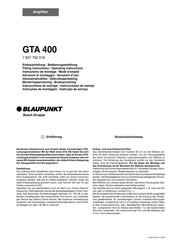 Blaupunkt GTA 400 Bedienungsanleitung