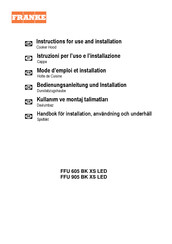 Franke FFU 905 BK XS LED Bedienungsanleitung Und Installation