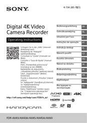 Sony Handycam FDR-AX45 Bedienungsanleitung