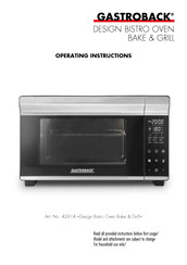 Gastroback Design Bistro Oven Bake & Grill Bedienungsanleitung