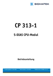 SIGMATEK CP 313-1 Betriebsanleitung