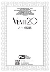 Gessi Venti20 65115 Bedienungsanleitung
