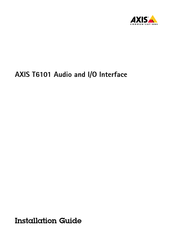 Axis Communications T6101 Installationsanleitung