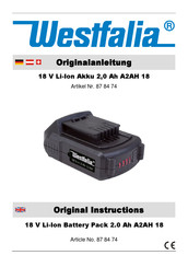 Westfalia A2AH 18 Originalanleitung