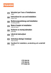 Franke FTF 6242 XS Bedienungsanleitung Und Installation