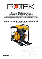 Rotek WPD4-HP-0300-80-EB+ Benutzer- Und Wartungshandbuch