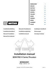 Vetus BOWA0401 Installationshandbuch