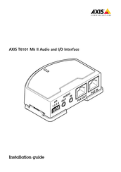 Axis Communications T6101 Mk II Installationsanleitung