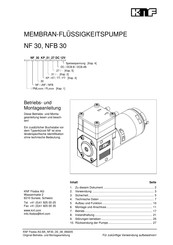 KNF NFB 30 Betriebs- Und Montageanleitung