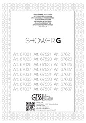 Gessi SHOWER G 67025 Bedienungsanleitung