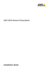Axis C2005 Installationsanleitung