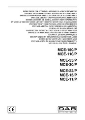 DAB MCE-15/P Installations- Und Wartungsanleitungen