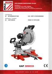HOLZMANN-MASCHINEN KAP305ECO Betriebsanleitung