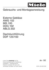 Miele AWG 102 Gebrauchs- Und Montageanweisung