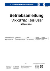 J. Schneider AKKUTEC 1208 USB Betriebsanleitung