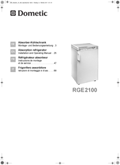 Dometic RGE 2100 Montage- Und Bedienungsanleitung