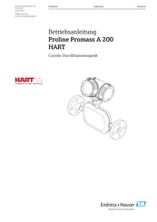 Endress+Hauser Proline Promass A 200 HART Betriebsanleitung