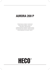 Heco AURORA 200 P Wichtige Hinweise Zur Installation / Garantieurkunde