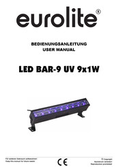 EuroLite LED BAR-9 UV 9x1W Bedienungsanleitung