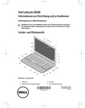 Dell Latitude E6540 Informationen Zur Einrichtung Und Zu Funktionen