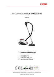 Rotel VACUUMCLEANERALPINE690CH2 Gebrauchsanweisung