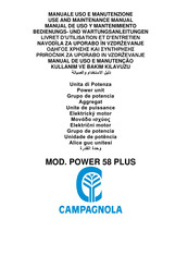 CAMPAGNOLA POWER 58 PLUS Bedienungs- Und Wartungsanleitung