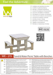 wendi toys Sand & Water Picnic Table with Benches Montage- Und Bedienungsanleitung