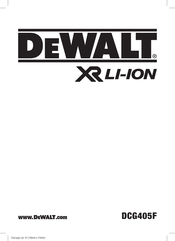 DeWalt XR LI-ION DCG405F Bersetzt Von Den Originalanweisungen