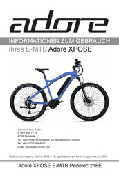 Adore XPOSE E-MTB Pedelec 218E Informationen Zum Gebrauch