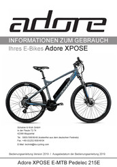 Adore XPOSE E-MTB Pedelec 215E Informationen Zum Gebrauch