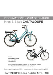 Adore CANTALOUPE E-Bike Pedelec 147E Informationen Zum Gebrauch