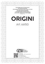 Gessi ORIGINI 66150 Bedienungsanleitung