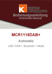 Kienzle Automotive MCR1118DAB+ Bedienungsanleitung