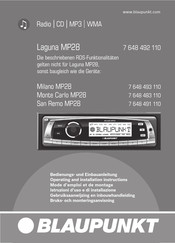 Blaupunkt Milano MP28 Bedienungs- Und Einbauanleitung