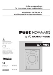 Schulthess Fust NOVAMATIC WA 7097.2 Bedienungsanleitung