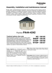 Lemeks Palmako PA44-4242 Montage-, Aufbau- Und Wartungsanleitung