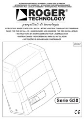 Roger Technology G30-Serie Anweisungen Und Hinweise Für Den Installateur