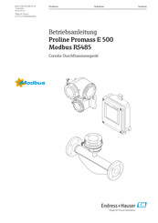 Endress+Hauser Proline Promass E 500 Modbus RS485 Betriebsanleitung