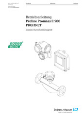 Endress+Hauser Proline Promass E 500 Betriebsanleitung