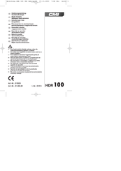 EINHELL CMI HDR 100 Bedienungsanleitung