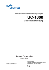 Sysmex UC-1000 Gebrauchsanweisung