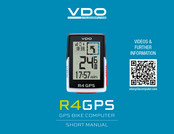 VDO Cyclecomputing R4 GPS Bedienungsanleitung