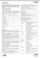 Vimar BY-ALARM PLUS 03801 Bedienungsanleitung