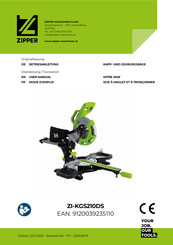 Zipper Maschinen ZI-KGS210DS Betriebsanleitung