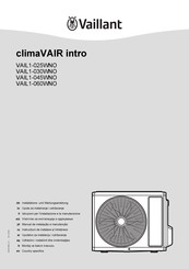 Vaillant climaVAIR intro VAIL1-045WNO Installations- Und Wartungsanleitung