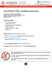 Axis F1025 Installationsanleitung