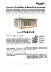 Lemeks Palmako FR44-5641 Montage-, Aufbau- Und Wartungsanleitung